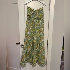 Vici strapless Floral Green Dress